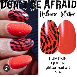 Color Street Nail Polish Strips - Pumpkin Queen - Glitter Orange and Black